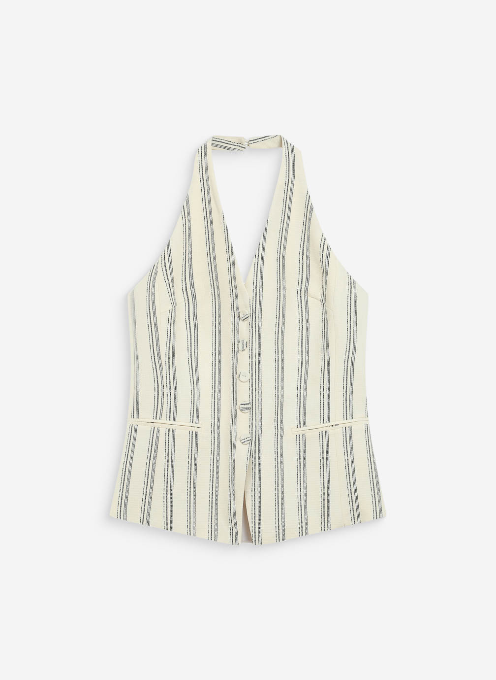 Tops Gilet de tailleur col V dos nu rayure Winika femme beige Grace & Mila Tops Gilet de tailleur col V dos nu rayure Winika femme beige Ecru