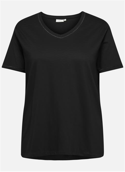 ONLY CARMAKOMA Tee-shirts T-shirt col v ajusté - 15369538 femme noir