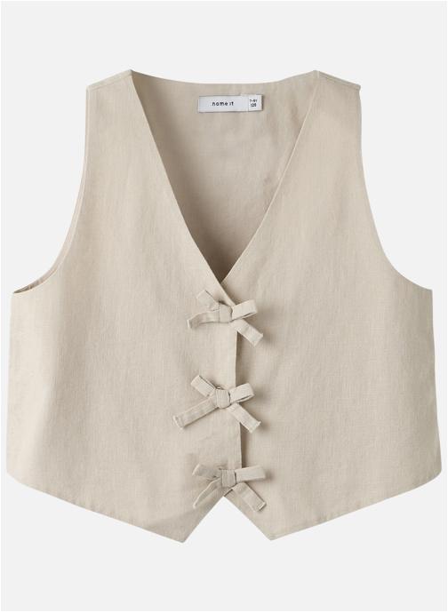 Name it Gilets Top coton biologique droit - 13254721 fille beige