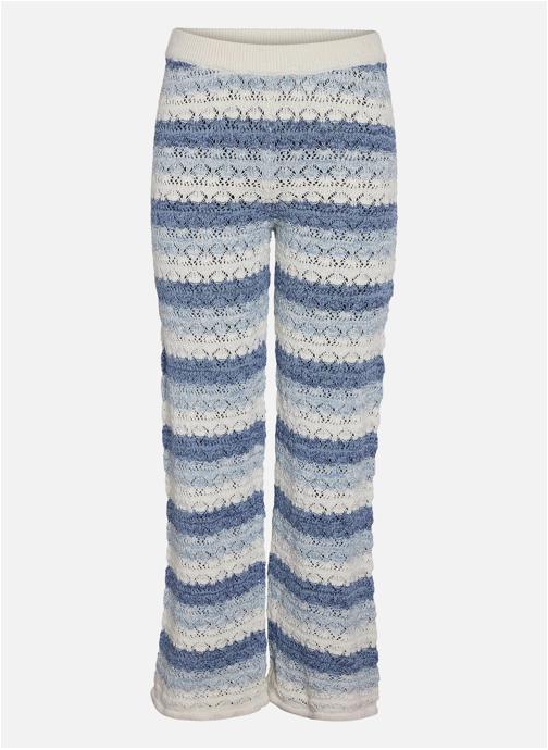 Noisy May Bas de jogging Pantalon coton mélangé à rayures taille élastiquée droit - 27036932 femme bleu