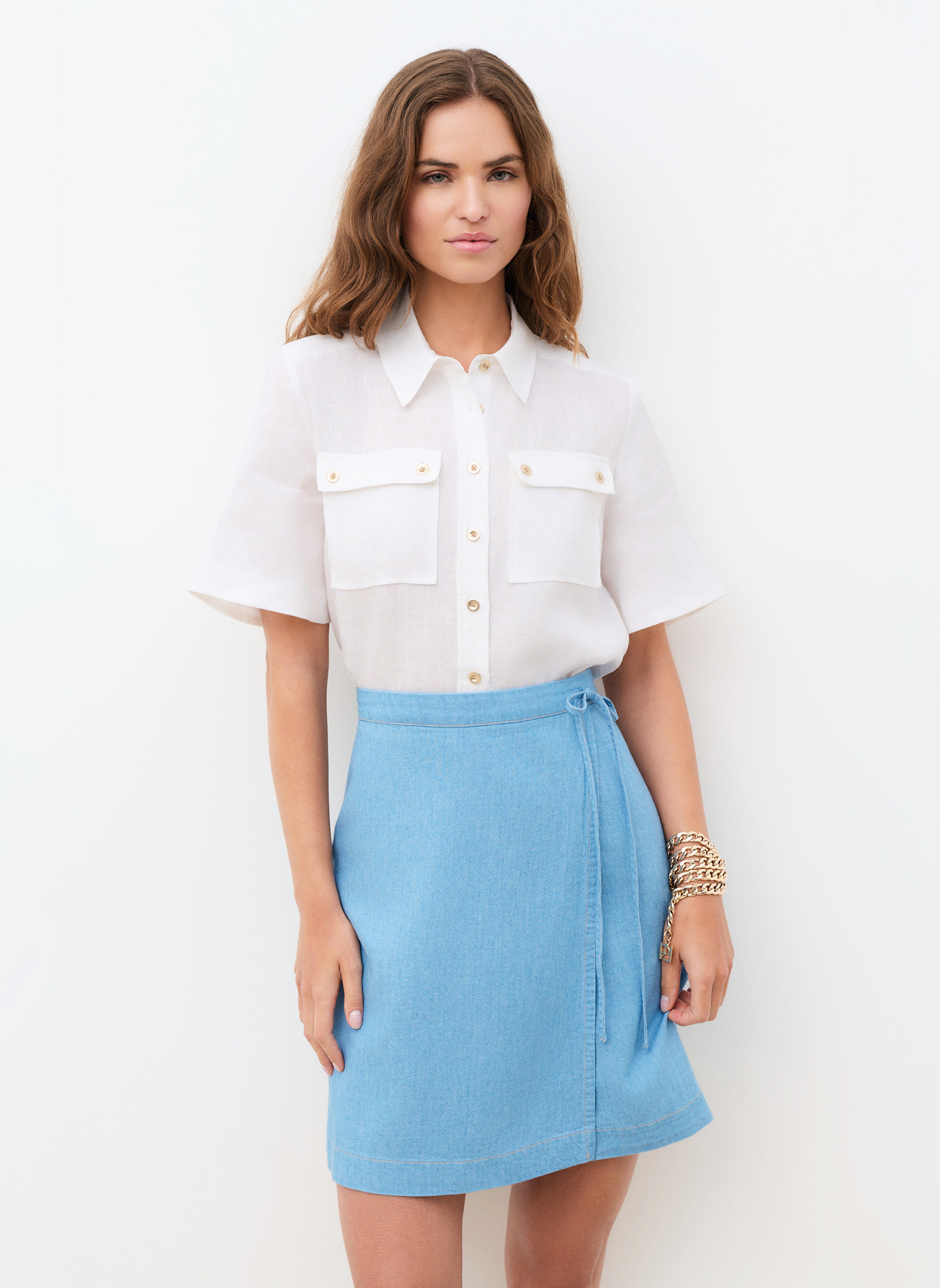 Chemises 261C-CLEONA femme blanc Caroll Chemises 261C-CLEONA femme blanc Blanc