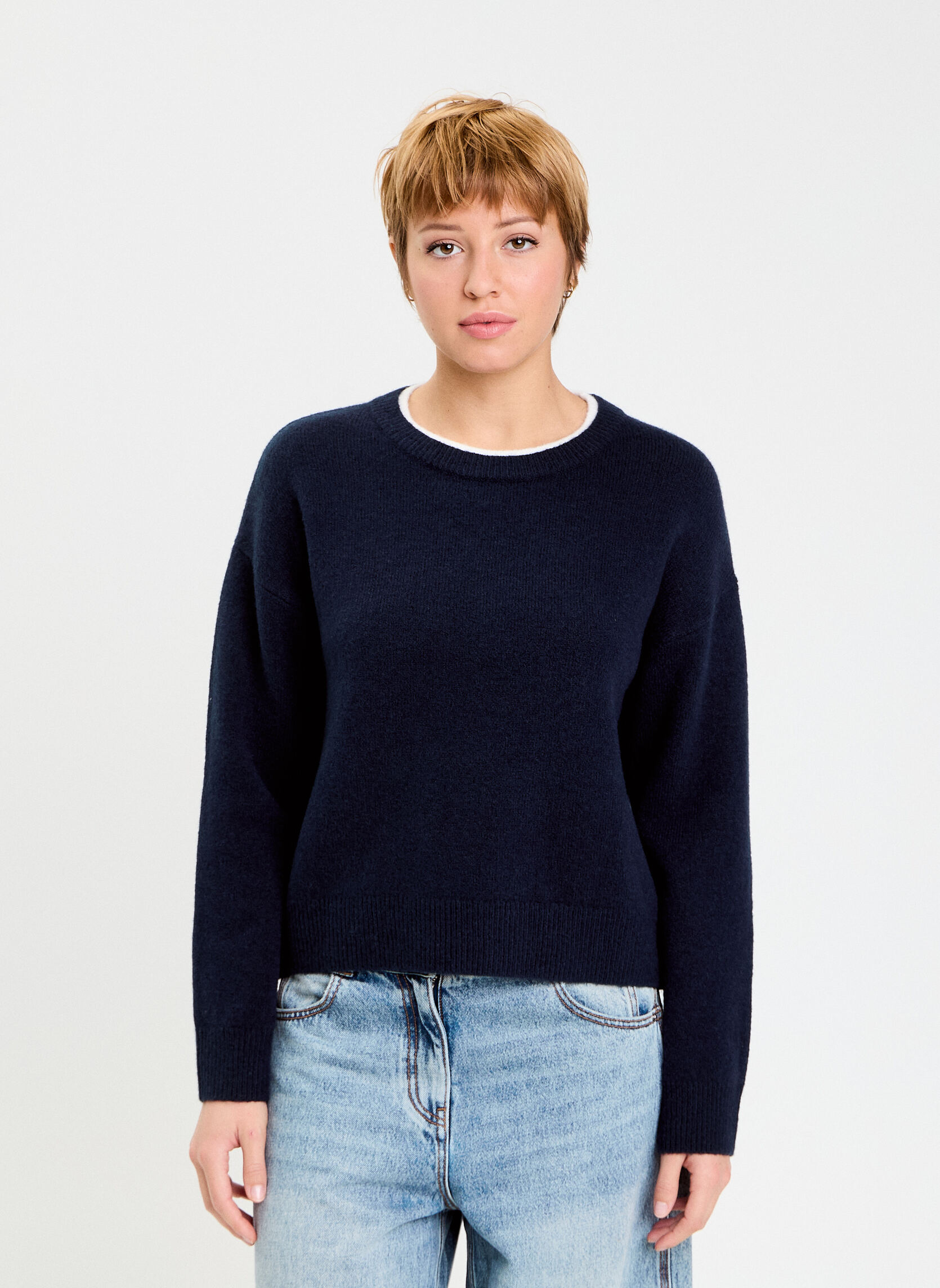 Pulls PULCOLDOUBL femme bleu Cache Cache Pulls PULCOLDOUBL femme bleu Bleu marine