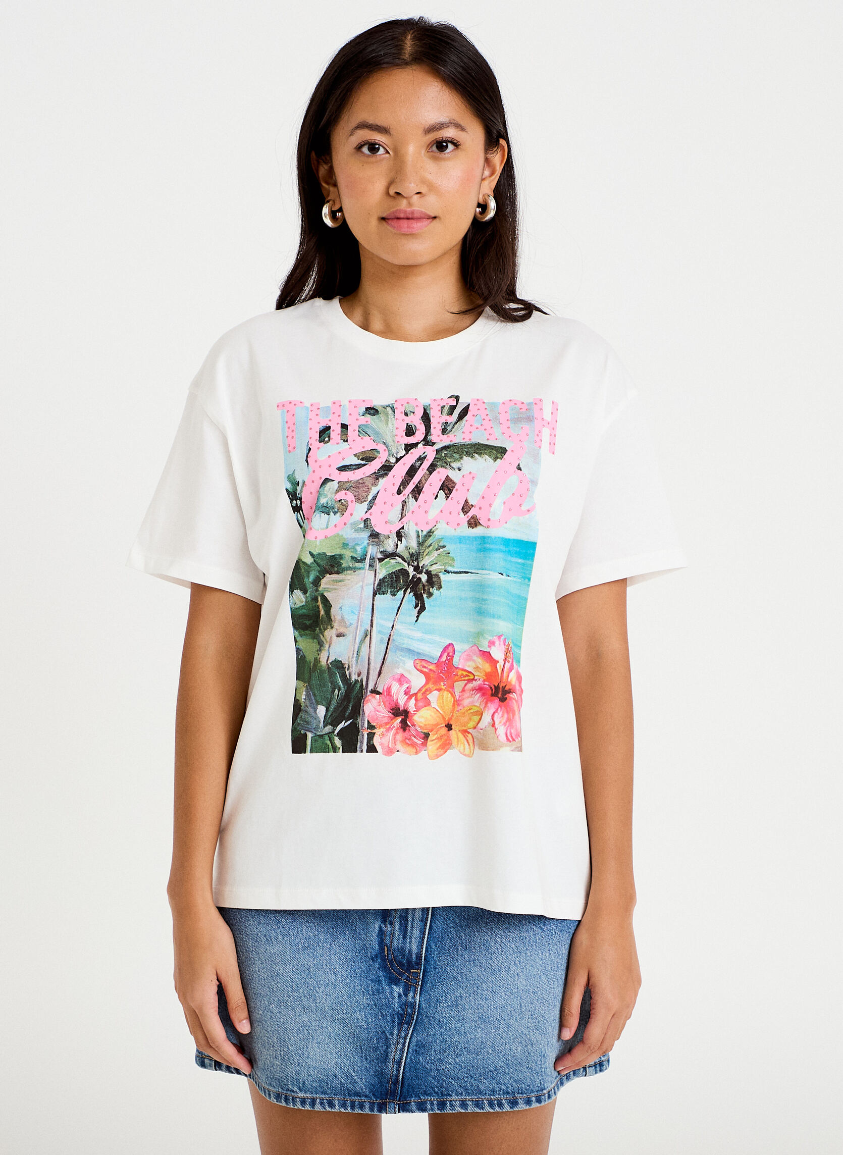 Tee-shirts TKISLAND femme blanc Cache Cache Tee-shirts TKISLAND femme blanc Blanc