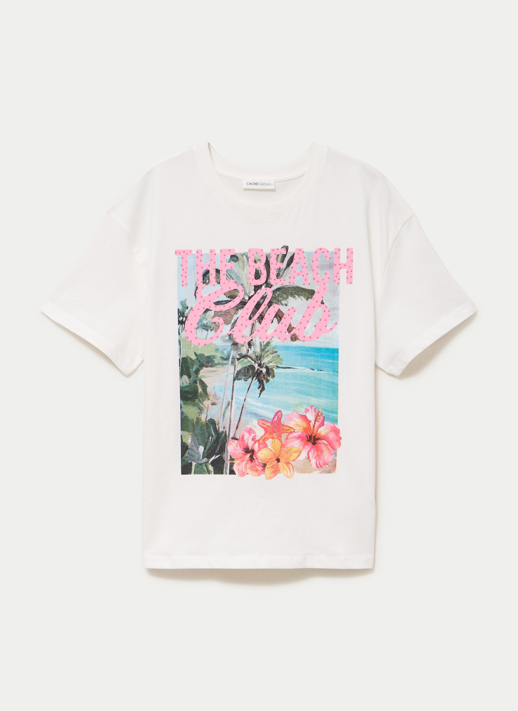Tee-shirts TKISLAND femme blanc Cache Cache Tee-shirts TKISLAND femme blanc Blanc