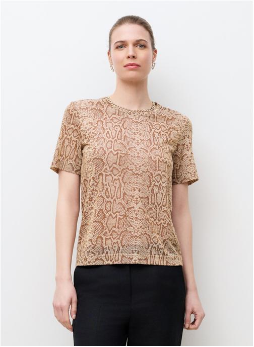 Caroll Tee-shirts 261T-TJOANA-PYTON femme beige
