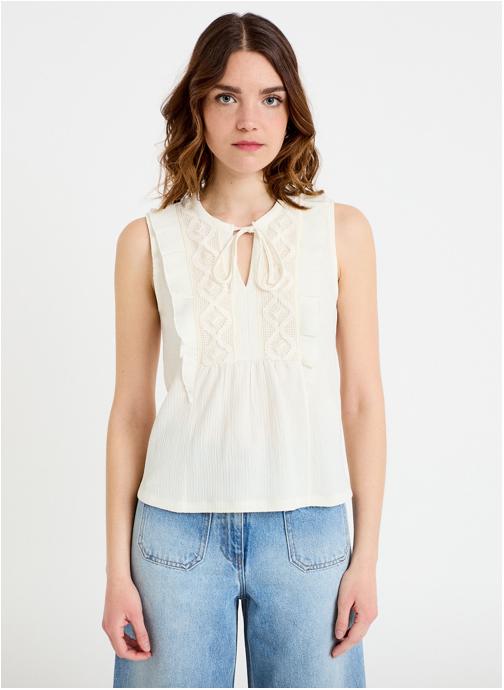 Cache Cache Débardeurs DBLOUDENTNEW femme blanc