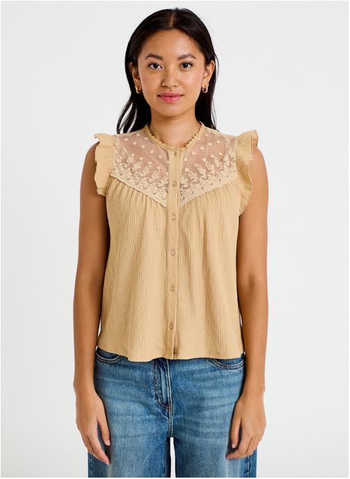 Cache Cache Débardeurs DBLOUROMAN femme beige