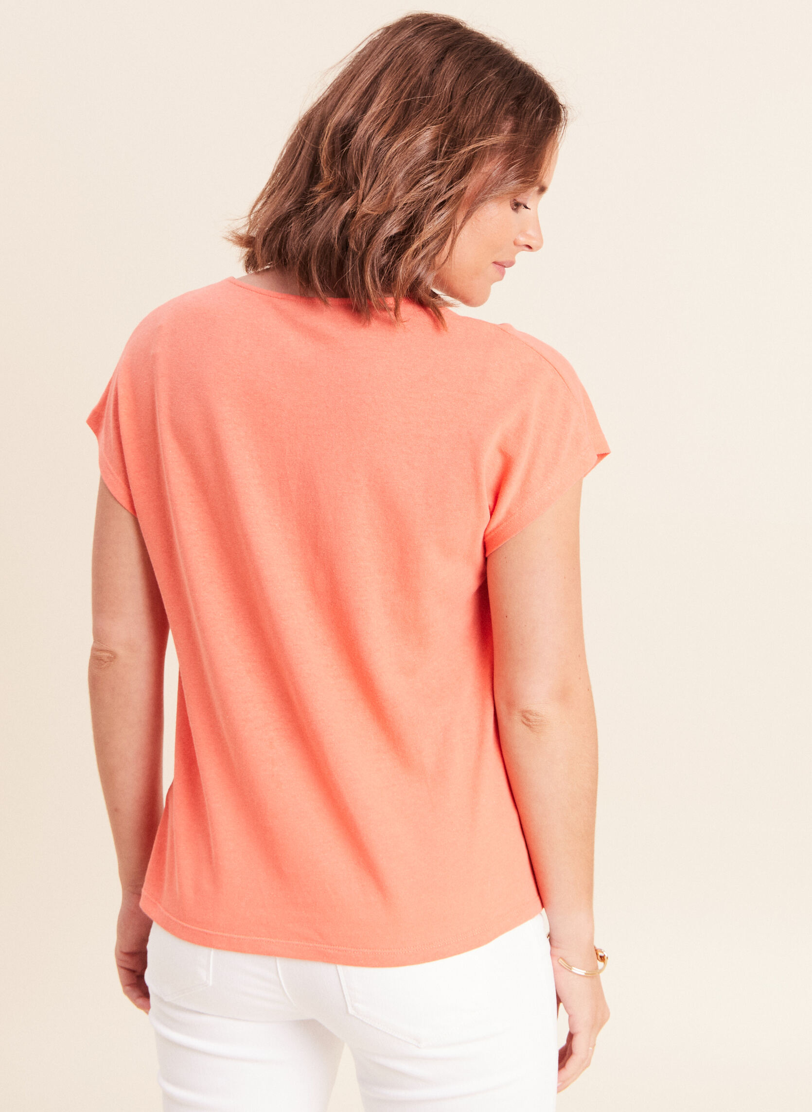 Tee-shirts TIBOCHELLE femme orange Bréal Tee-shirts TIBOCHELLE femme orange Orange fluo