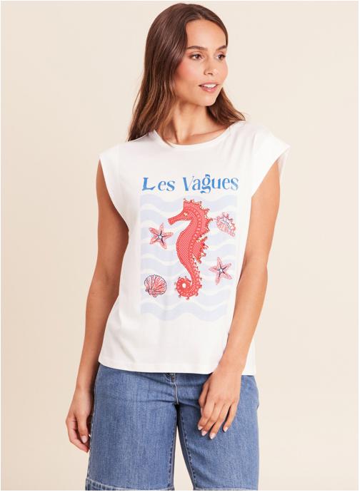 Bréal Tee-shirts TIPPOCAMPE femme blanc