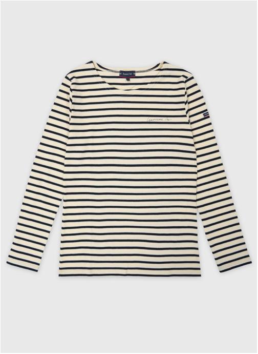 Armor Lux Tee-shirts Marinière Commissaire dupin nature/rich navy femme beige