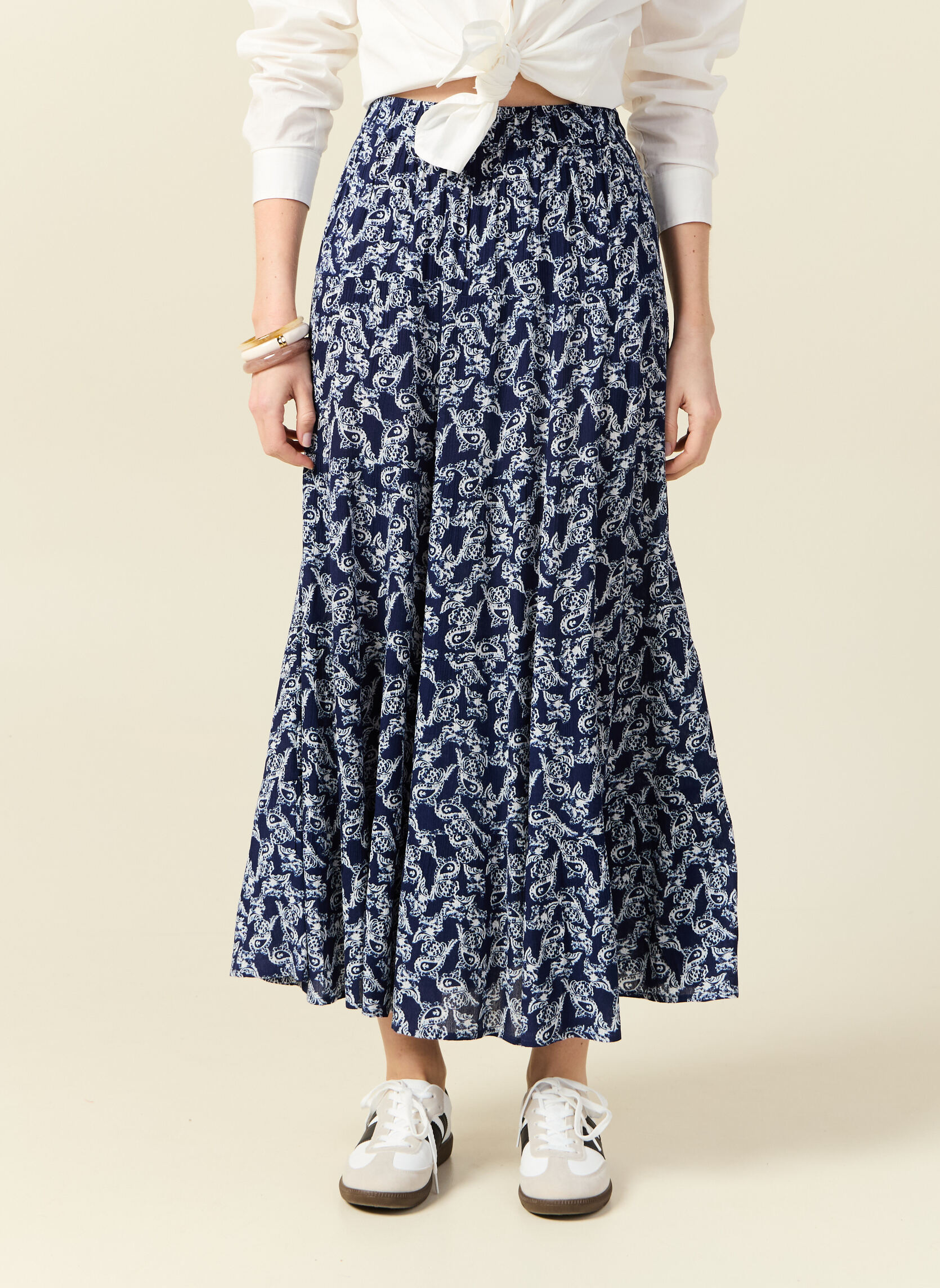 Jupes mi-longues Jupes longues - MAXJULEF femme bleu Bonobo Jupes mi-longues Jupes longues - MAXJULEF femme bleu Bleu marine
