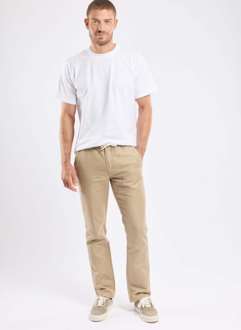 Pantalons droits Pantalon Domino robusta homme beige Bermudes Pantalons droits Pantalon Domino robusta homme beige Mastic