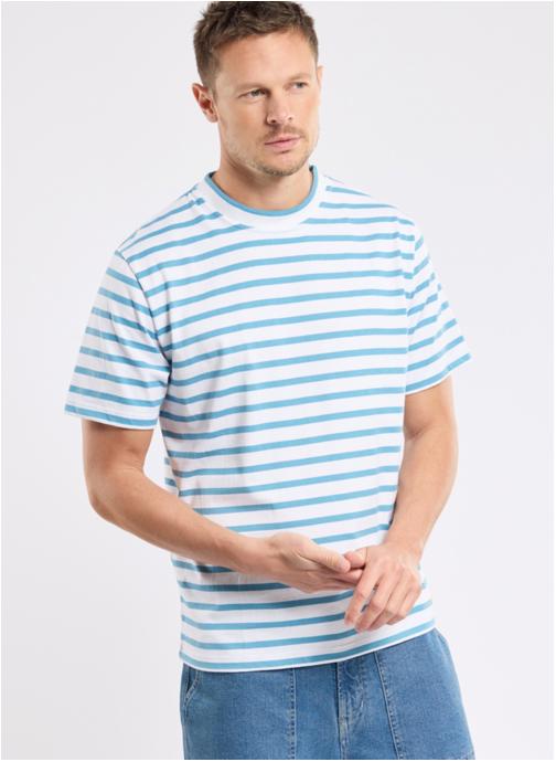 Armor Lux Tee-shirts T-shirt 75894 blanc/waterfall homme bleu