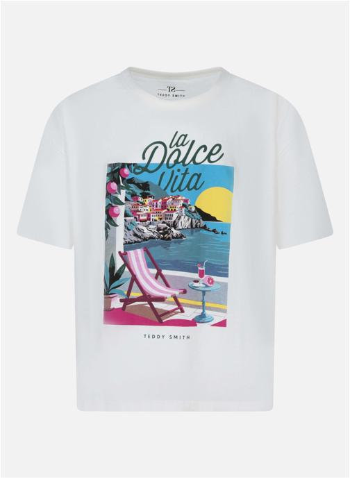 Teddy Smith Tee-shirts T-shirt coton droit - 31018048D femme blanc