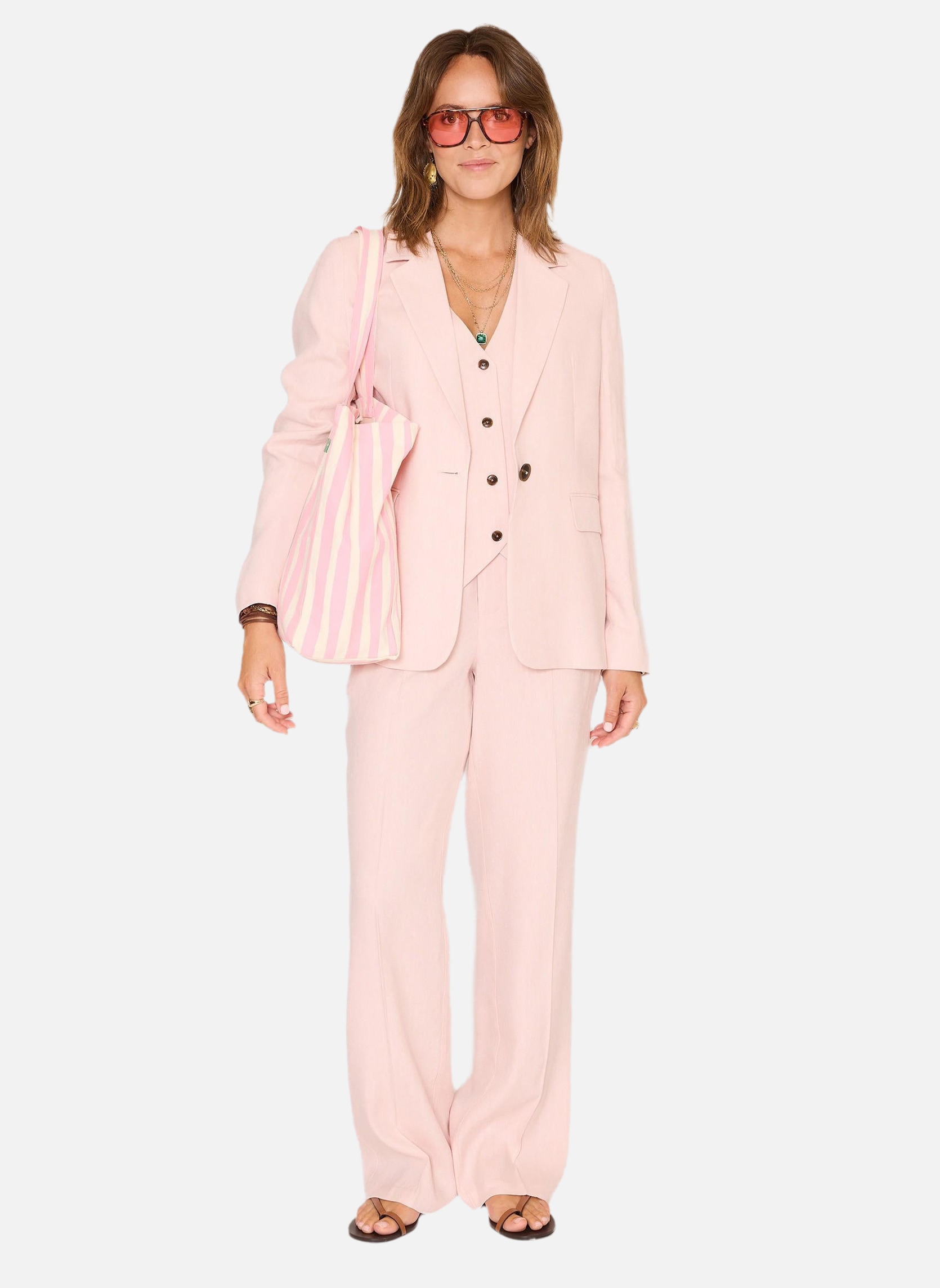 Gilets Gilet Gery Blush femme rose MKT Studio Gilets Gilet Gery Blush femme rose Rose pastel