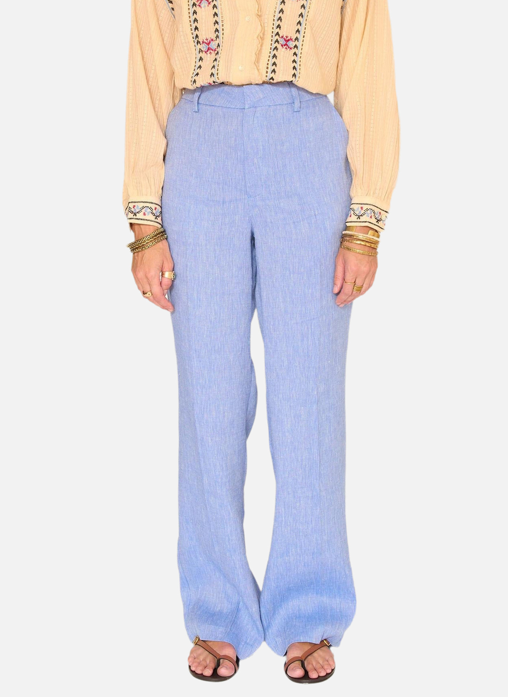 Pantalons droit Pantalon Petuna Blue femme bleu MKT Studio Pantalons droit Pantalon Petuna Blue femme bleu Bleu