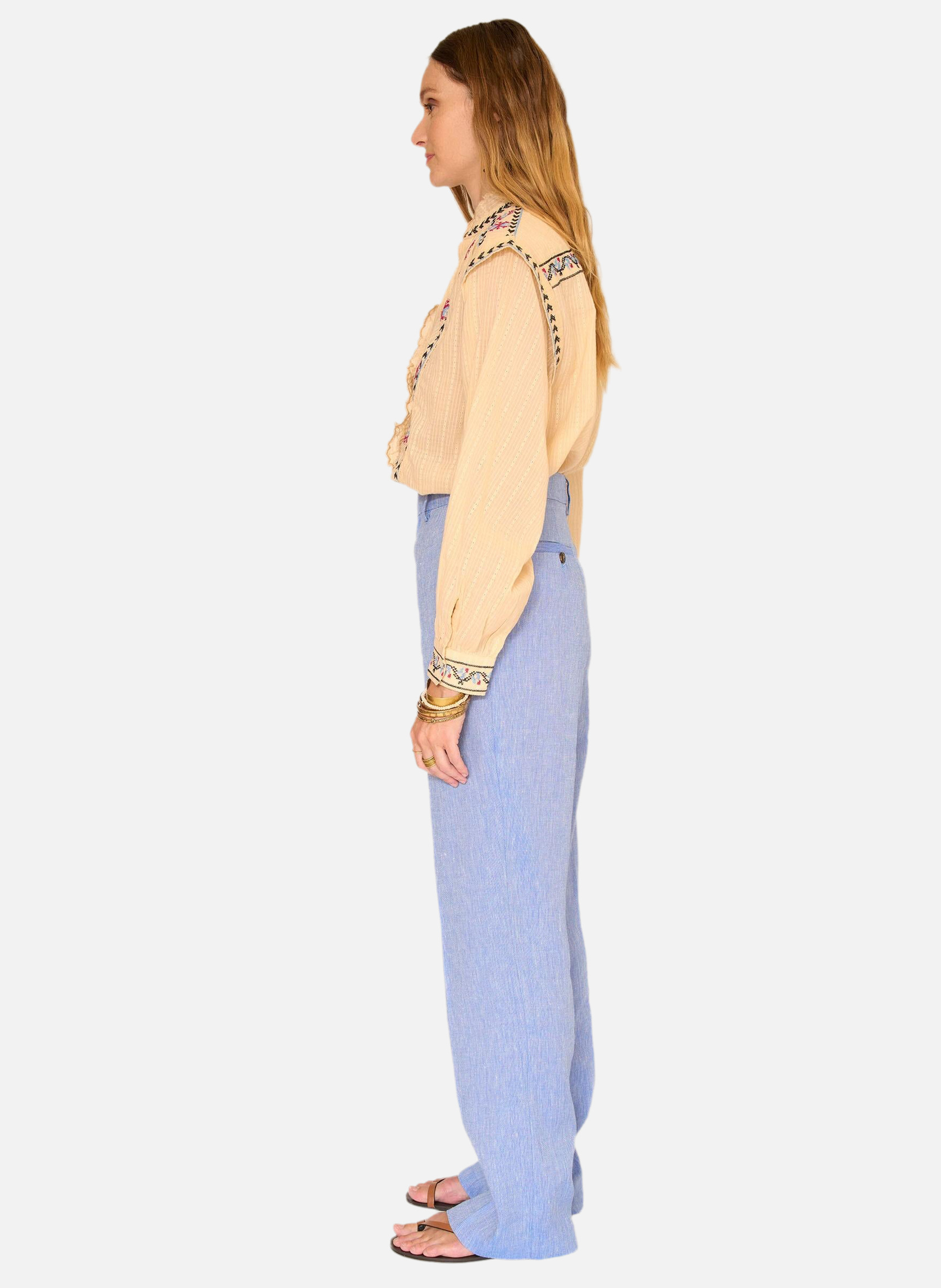 Pantalons droit Pantalon Petuna Blue femme bleu MKT Studio Pantalons droit Pantalon Petuna Blue femme bleu Bleu
