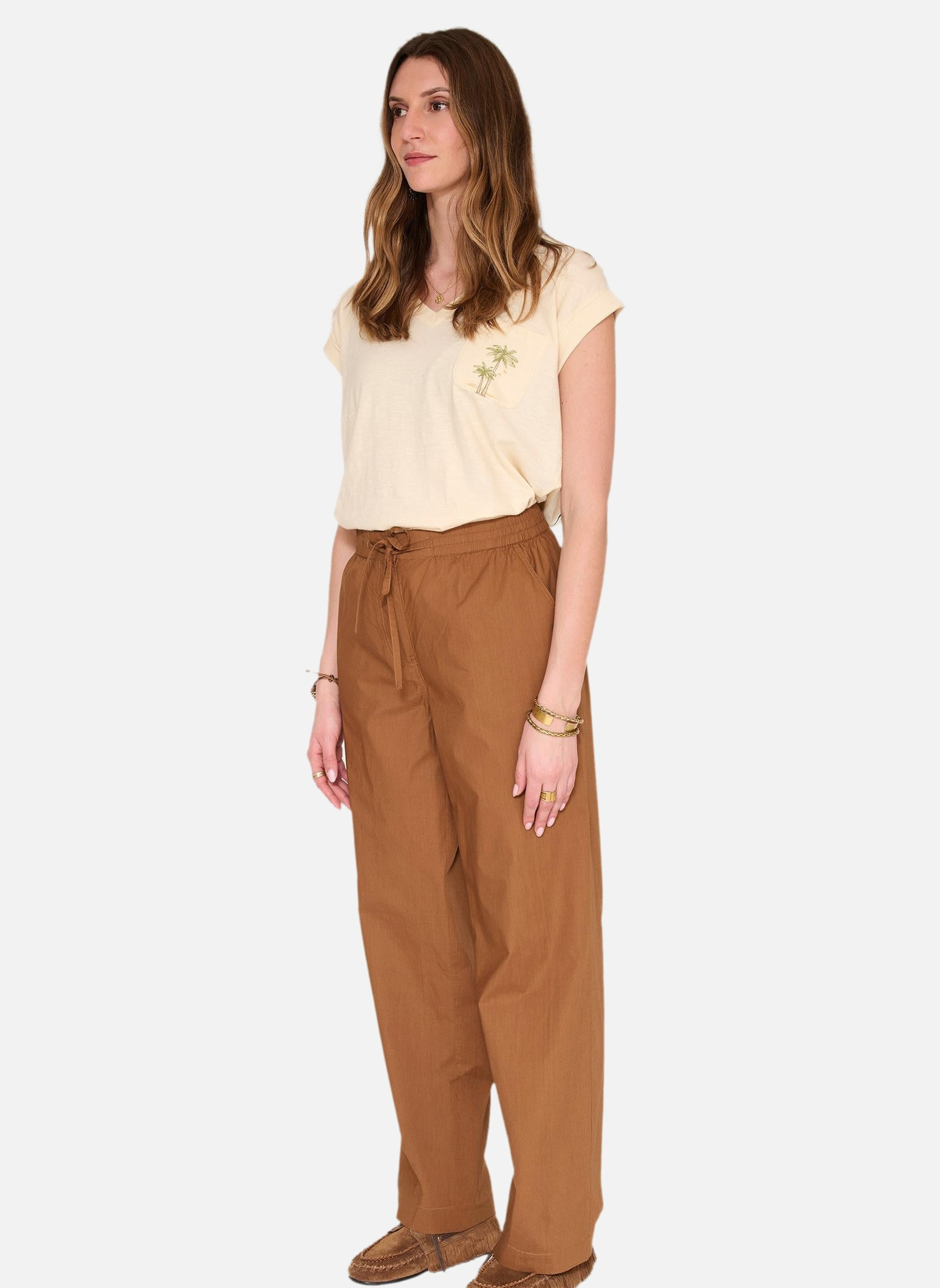 Pantalons droit Pantalon Paintel Black femme marron MKT Studio Pantalons droit Pantalon Paintel Black femme marron Marron