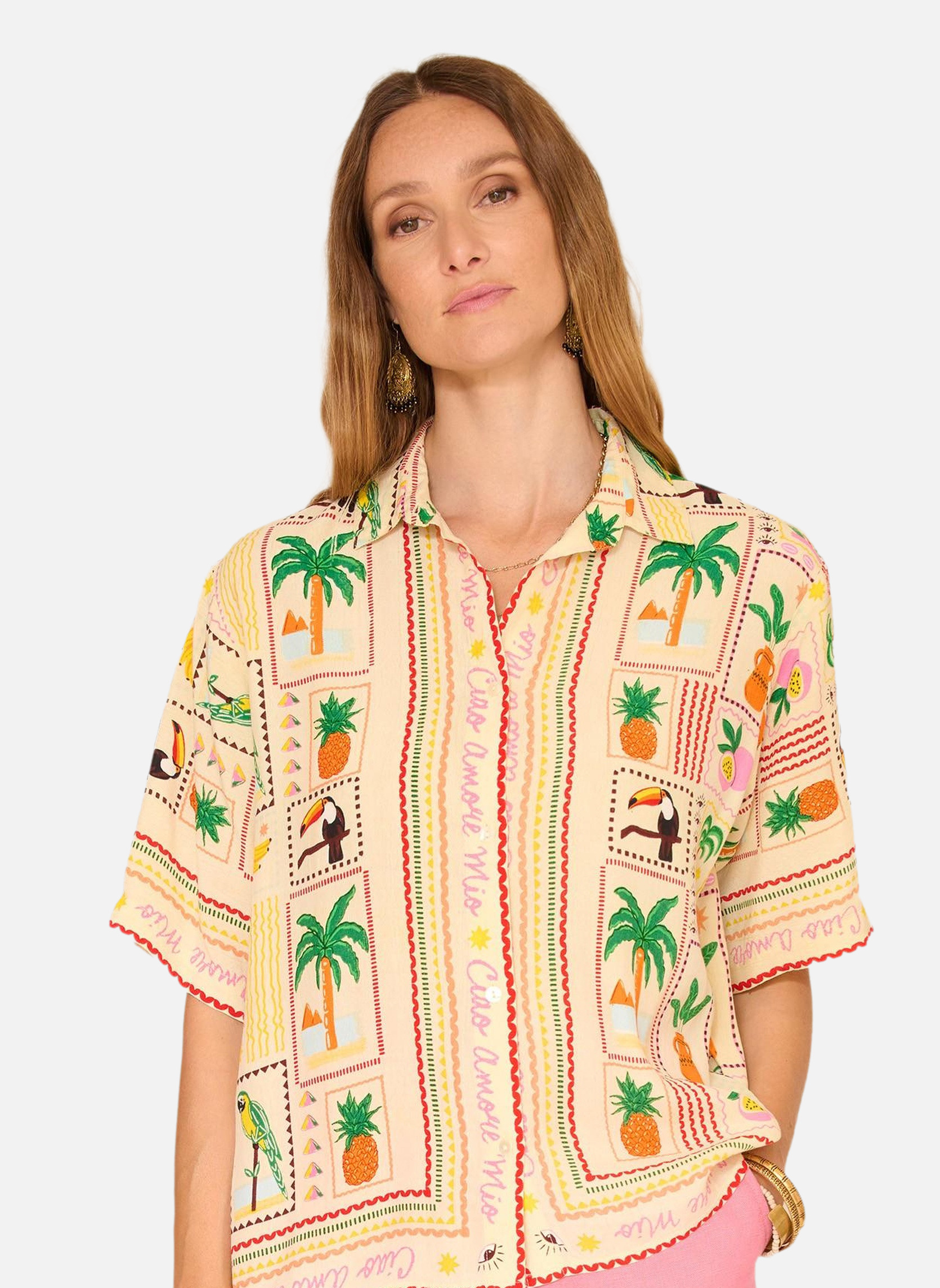 Chemises Chemise Calso Natural femme beige MKT Studio Chemises Chemise Calso Natural femme beige Ivoire