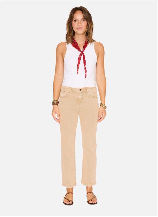 MKT Studio Jeans droit Jean The Linda Pacific Drill Beige femme beige