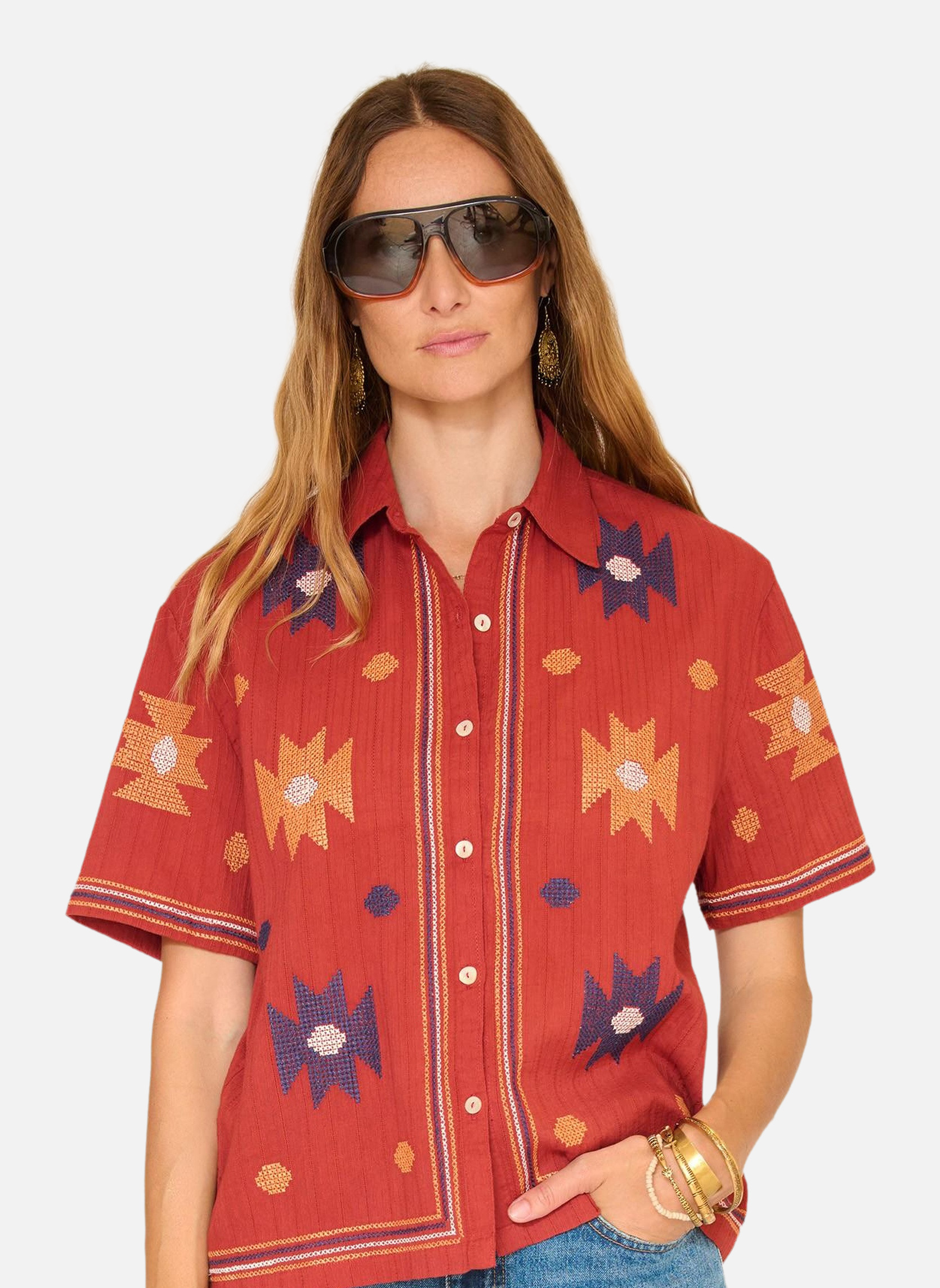 Blouses Blouse Copito Tomette femme bordeaux MKT Studio Blouses Blouse Copito Tomette femme bordeaux Bordeaux