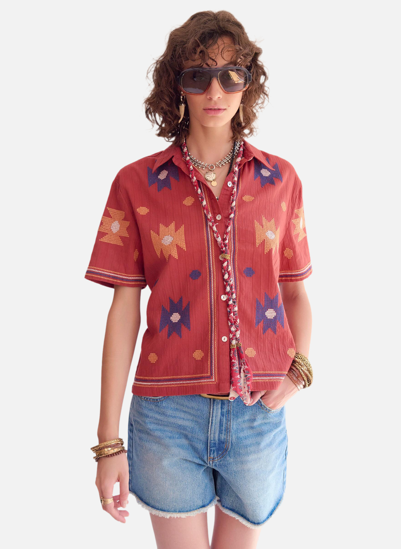 Blouses Blouse Copito Tomette femme bordeaux MKT Studio Blouses Blouse Copito Tomette femme bordeaux Bordeaux