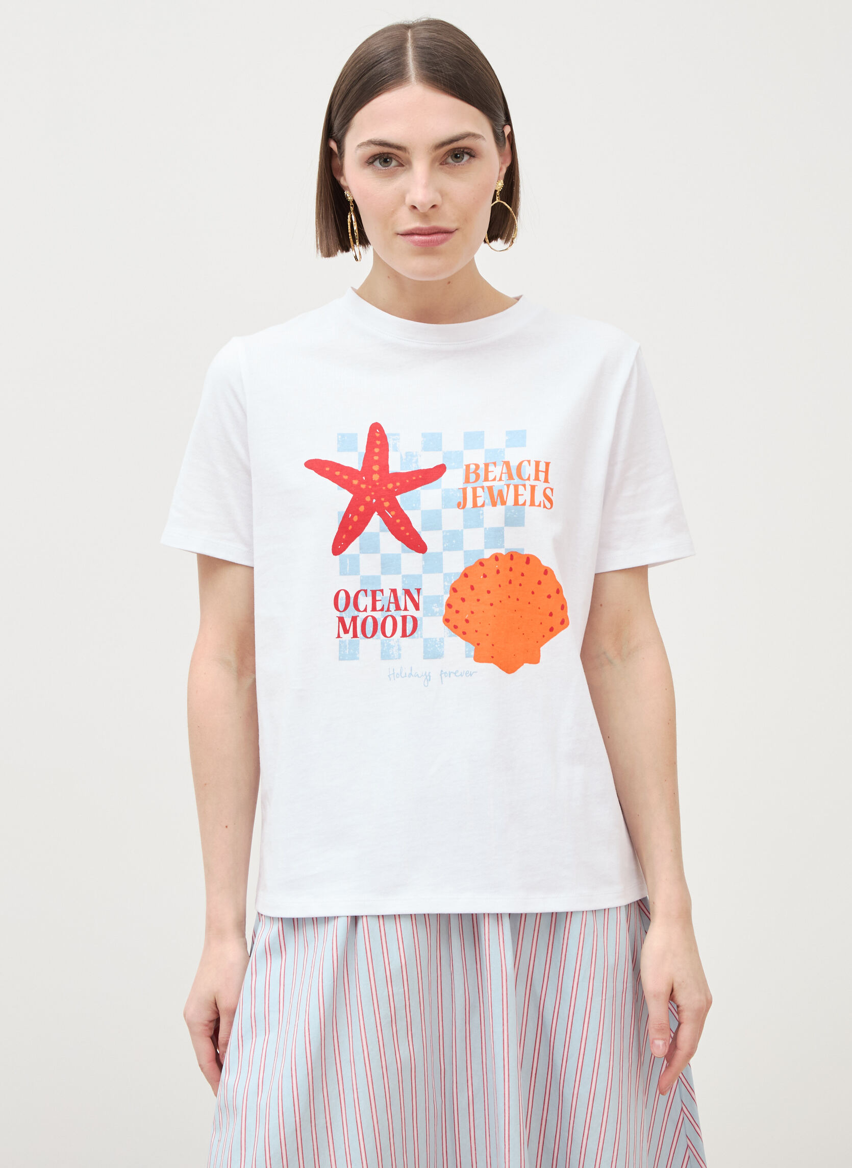 Tee-shirts CRUSTACOUF femme blanc Bonobo Tee-shirts CRUSTACOUF femme blanc Blanc
