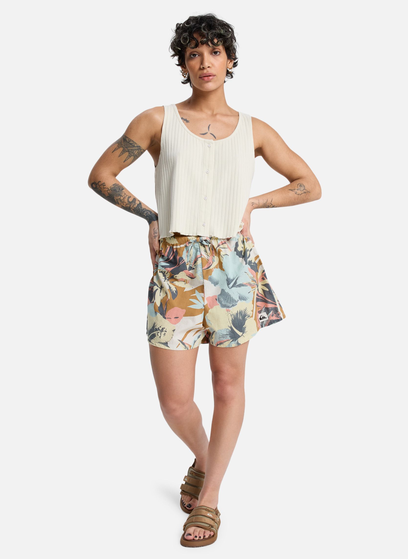 Débardeurs Burt femme blanc Quiksilver Débardeurs Burt femme blanc Blanc