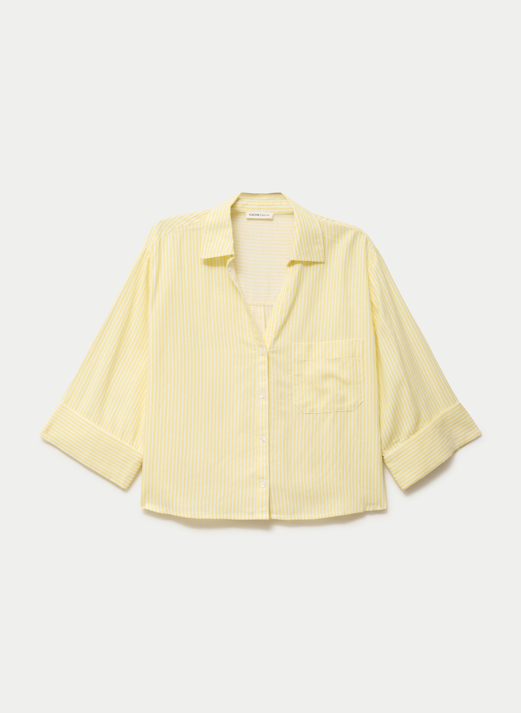 Chemises CHERAYSTRIPE femme jaune Cache Cache Chemises CHERAYSTRIPE femme jaune Jaune