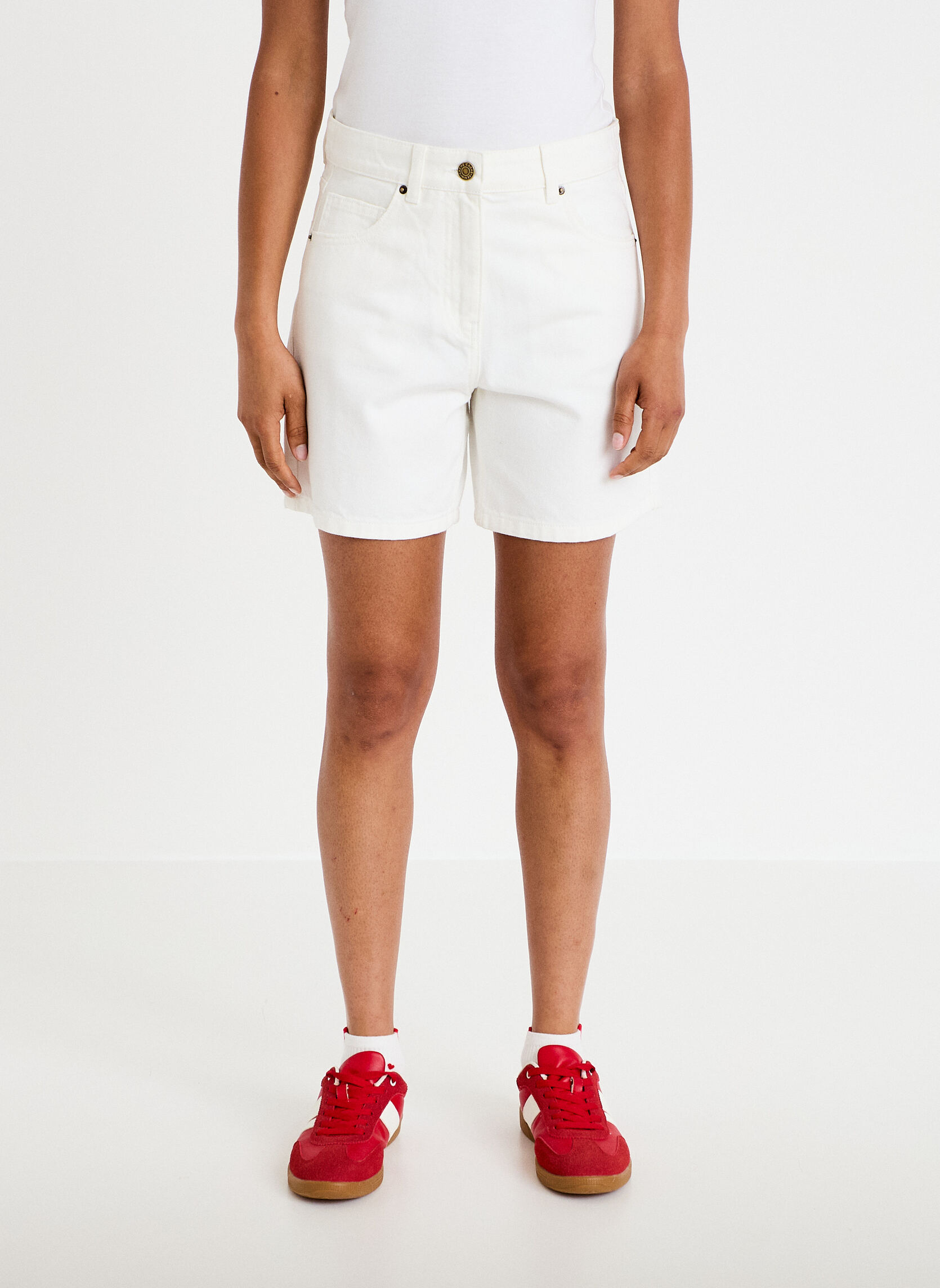 Shorts BERMUSHORT femme blanc Cache Cache Shorts BERMUSHORT femme blanc Blanc