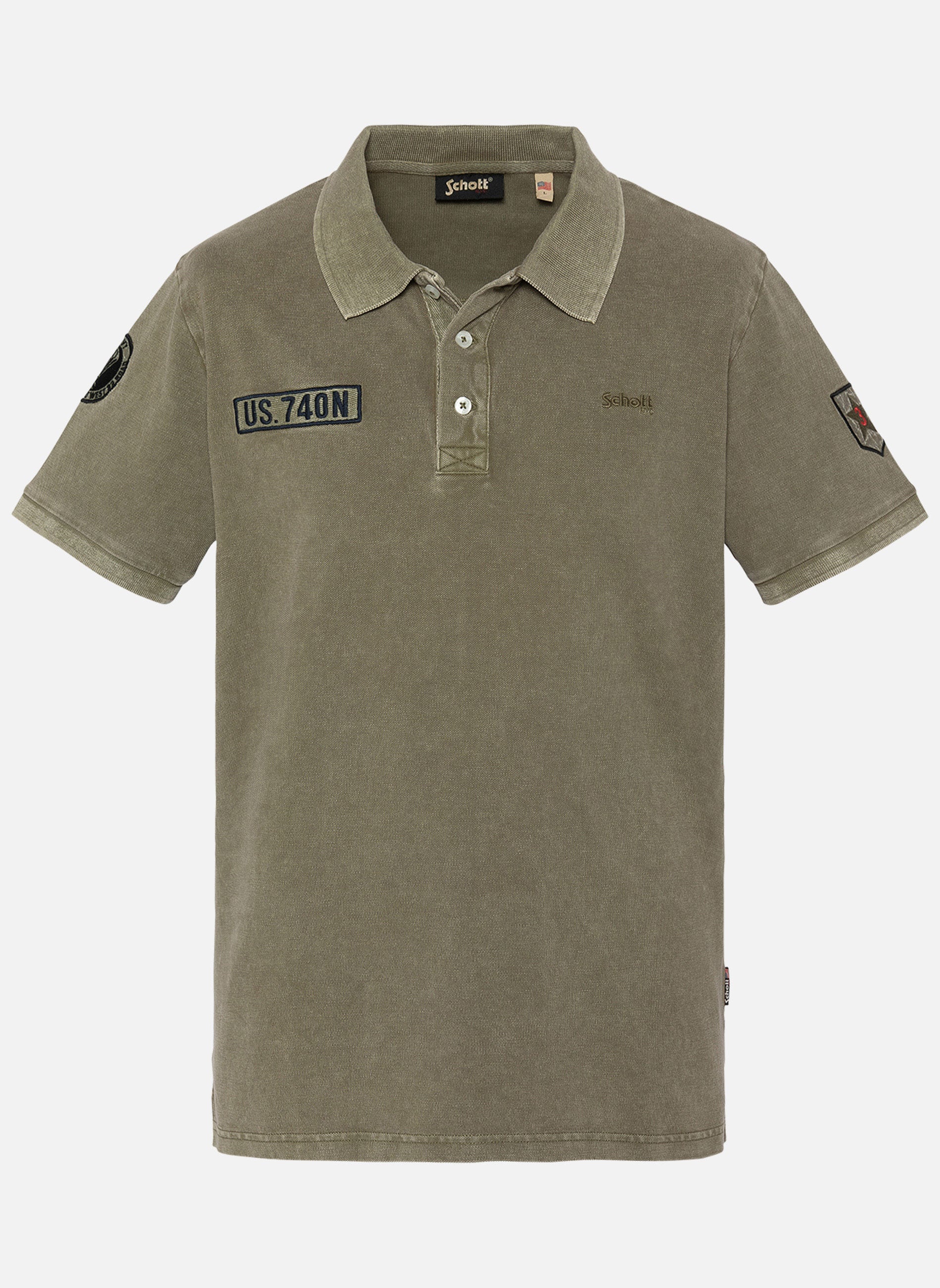 Polos Polo coton droit - Pssitka homme vert Schott Polos Polo coton droit - Pssitka homme vert Vert