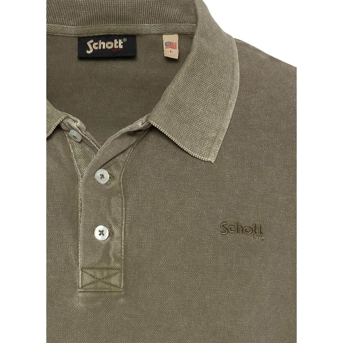 Polos Polo coton droit - Pssitka homme vert Schott Polos Polo coton droit - Pssitka homme vert Vert