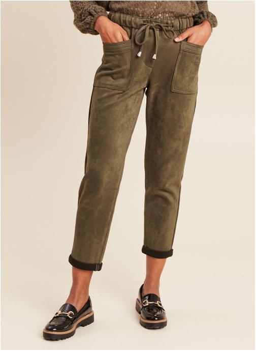 Bréal Pantalons droit PEBATSUEDE femme vert