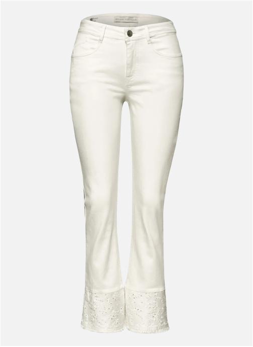Street One Pantalons droit Pantalon coton taille intermédiaire flare - 379818 femme blanc