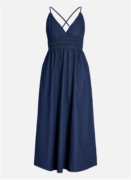 JJXX Robes Robe longue coton évasée femme bleu