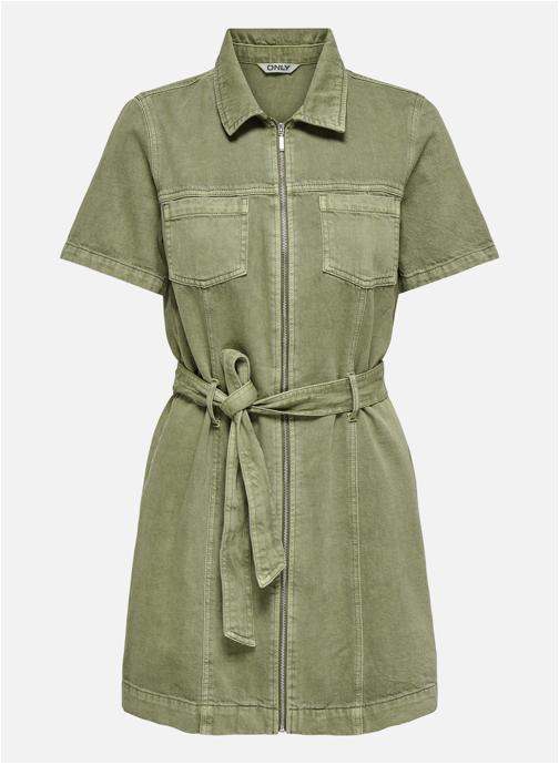 ONLY Robes Robe courte coton cintrée - 15367386 femme vert