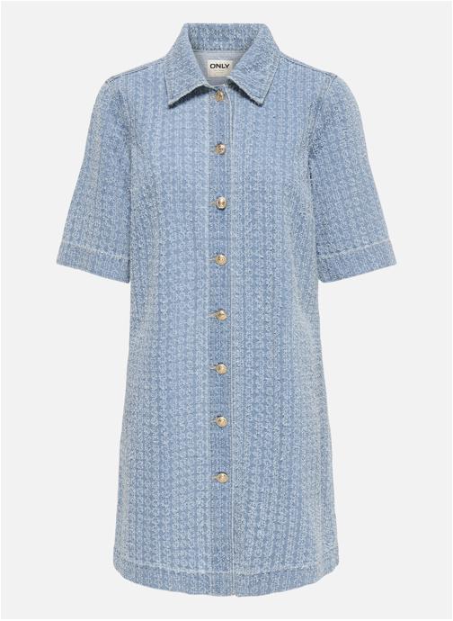 ONLY Robes Robe courte coton à motifs droite - 15371185 femme bleu