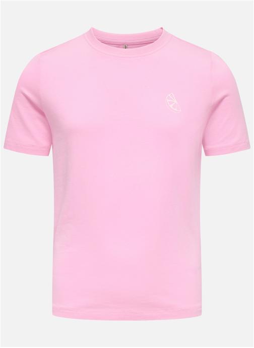 ONLY Tee-shirts T-shirt coton biologique col rond droit - 15371458 fille rose