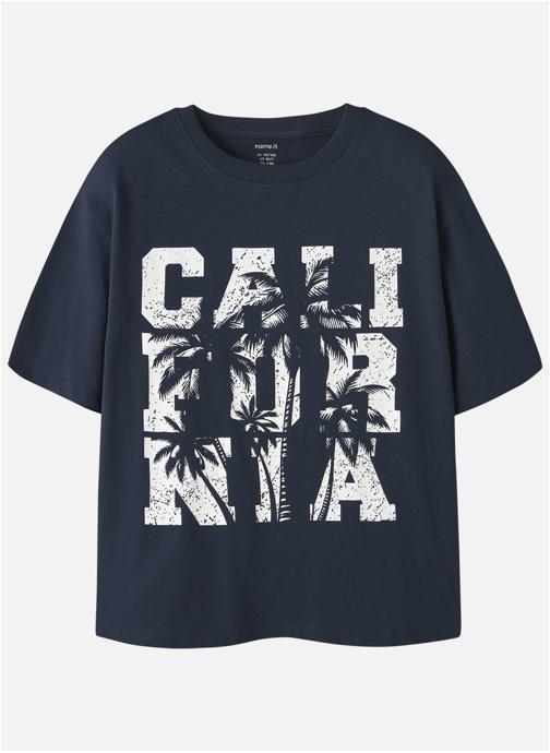 Name it Tee-shirts T-shirt coton biologique col rond droit - 13253425 garçon bleu