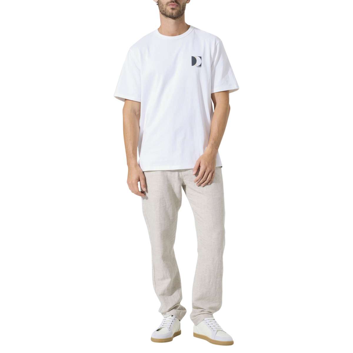 Tee-shirts T-shirt coton col rond droit - P261201 homme blanc Garcia Tee-shirts T-shirt coton col rond droit - P261201 homme blanc Blanc
