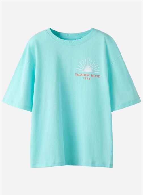 Name it Tee-shirts T-shirt coton biologique col rond droit - 13253425 garçon bleu