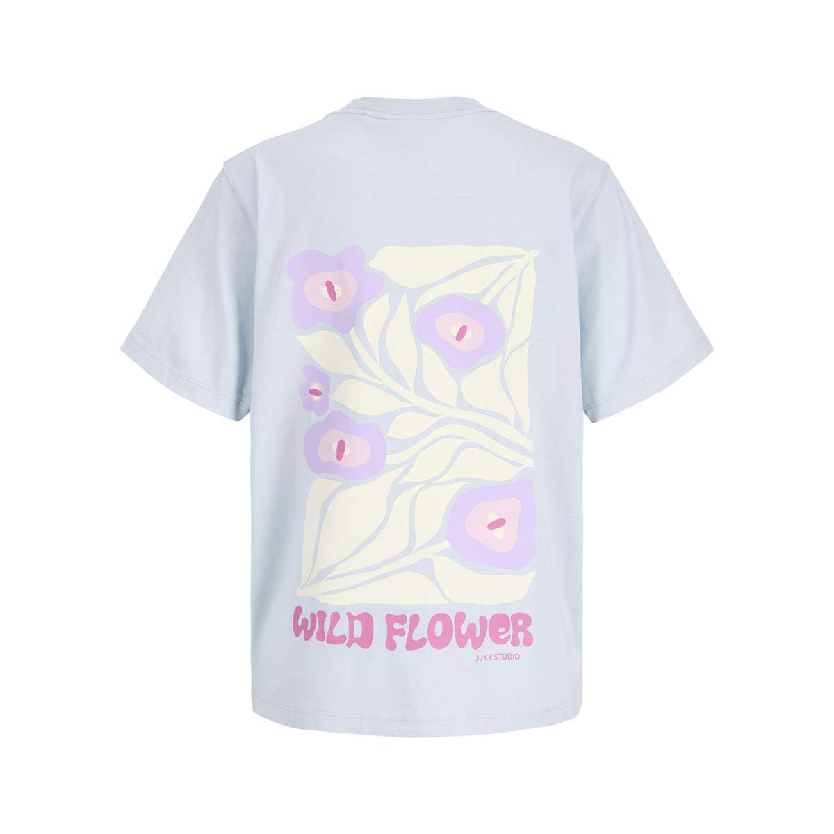 Tee-shirts T-shirt coton à motifs droit - 12296303 femme bleu JJXX Tee-shirts T-shirt coton à motifs droit - 12296303 femme bleu Bleu