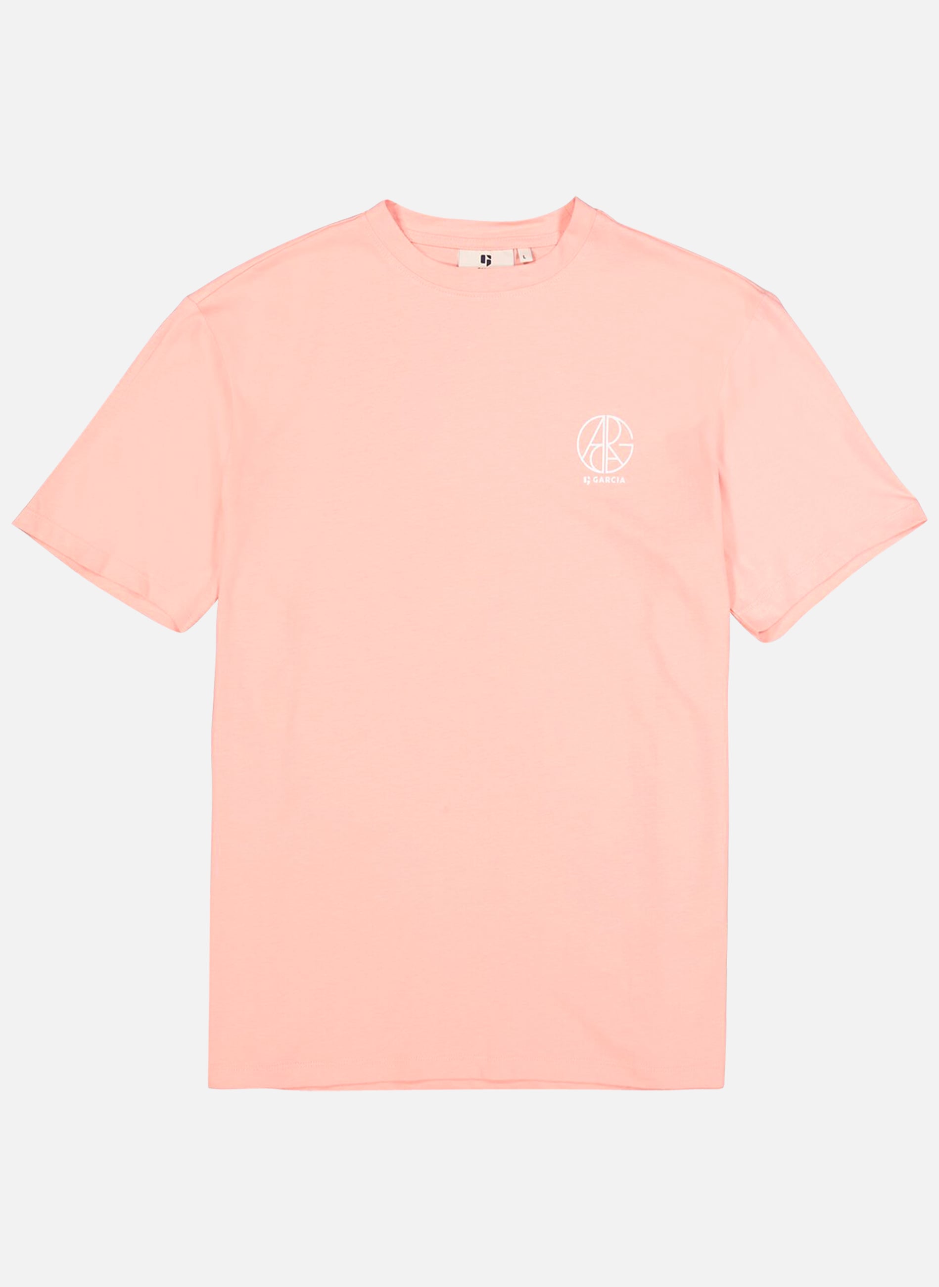 Tee-shirts T-shirt coton col rond droit - P261203 homme rose Garcia Tee-shirts T-shirt coton col rond droit - P261203 homme rose Rose