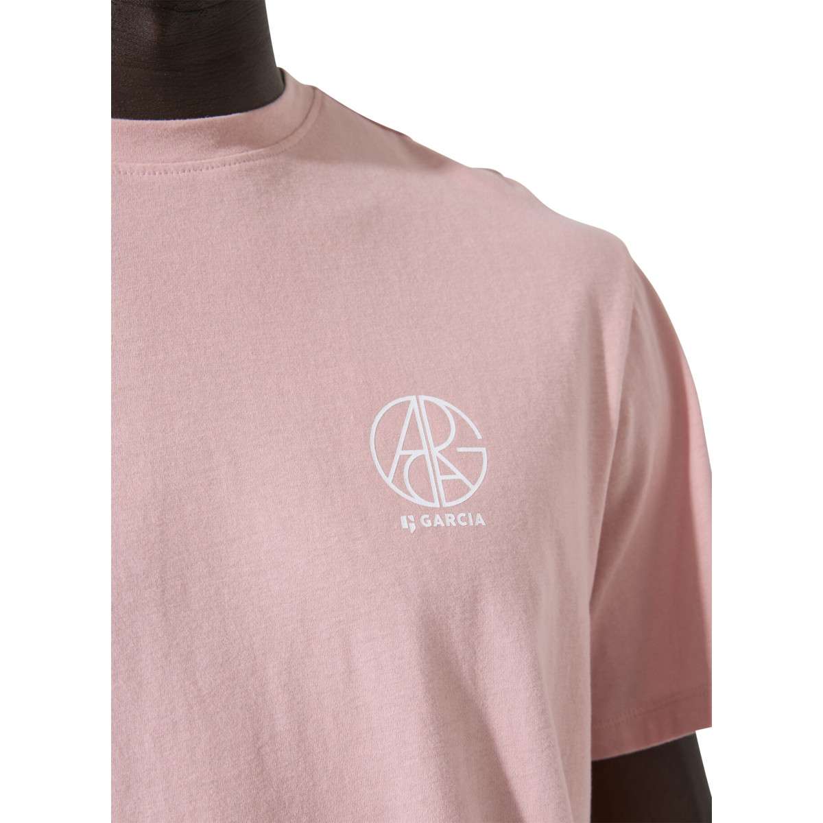 Tee-shirts T-shirt coton col rond droit - P261203 homme rose Garcia Tee-shirts T-shirt coton col rond droit - P261203 homme rose Rose