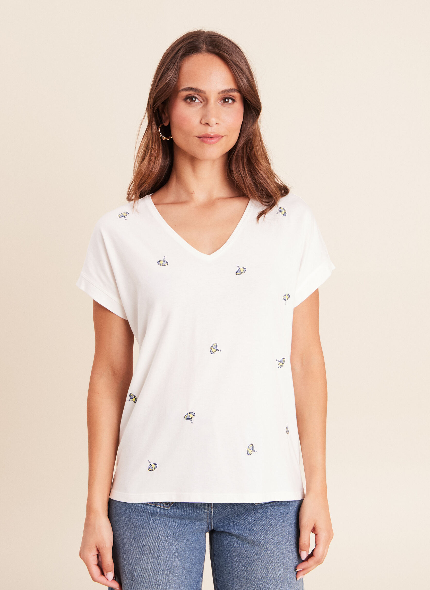 Tee-shirts TIMINIBROD femme blanc Bréal Tee-shirts TIMINIBROD femme blanc Blanc