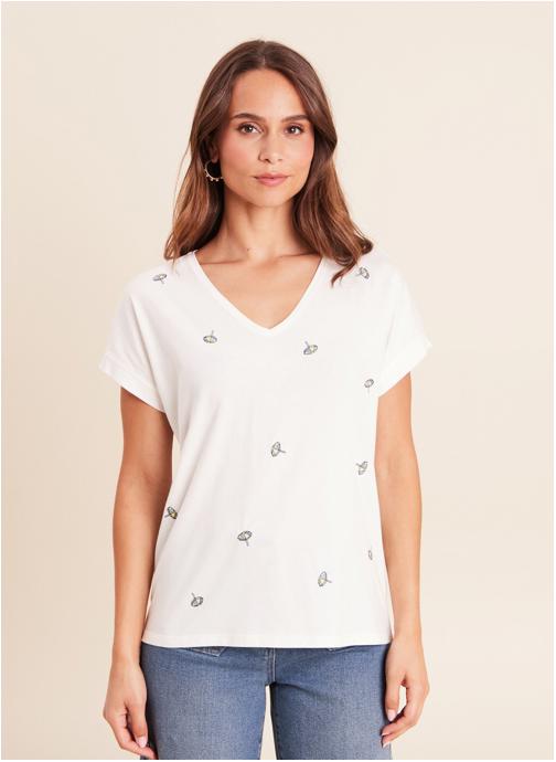 Bréal Tee-shirts TIMINIBROD femme blanc