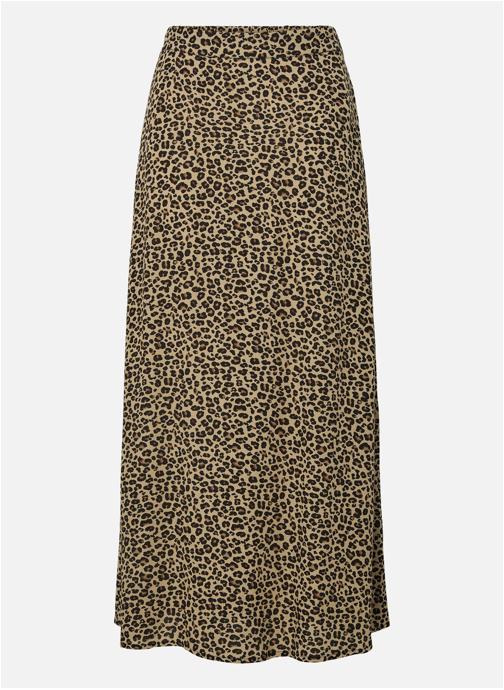 Pieces Jupes mi-longues Jupe longue animalier fluide - 17163498 femme beige