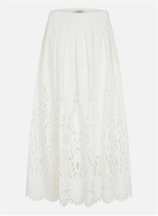 Morgan Jupes mi-longues Jupe longue évasée - 261-Jupon femme blanc