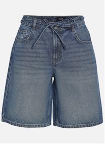 Shorts Short coton taille mi-longue droit - 27036893 femme bleu
