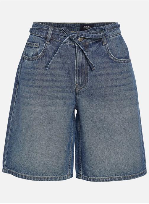 Noisy May Shorts Short coton taille mi-longue droit - 27036893 femme bleu